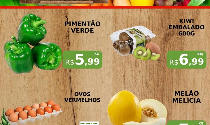 Hortifruti e açougue é no Marquetto Rede Super