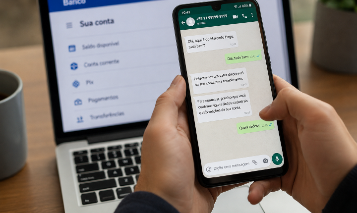 Moradora perde acesso a contas bancárias após golpe por WhatsApp em Encantado