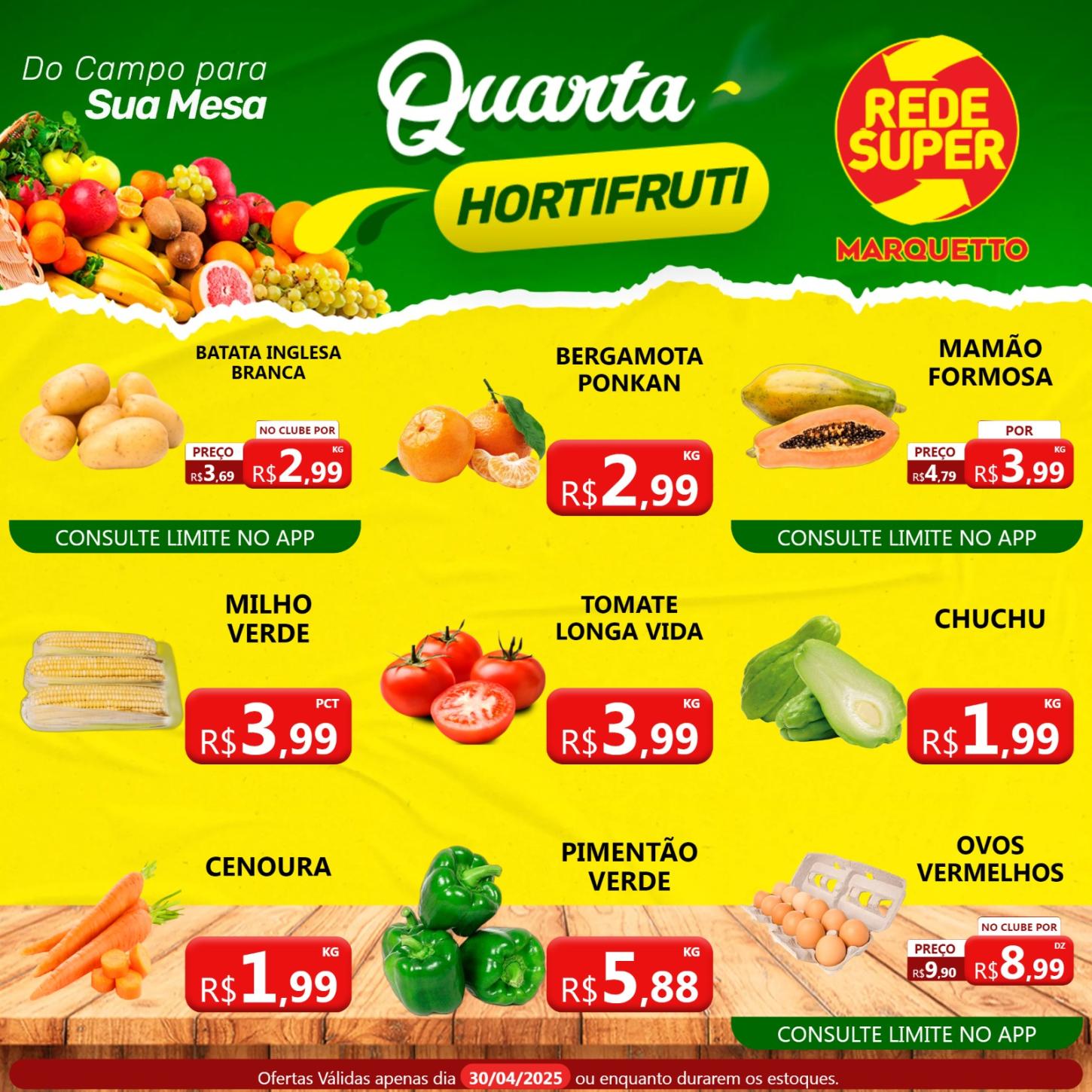 Aproveite as ofertas do Marquetto para esta quarta