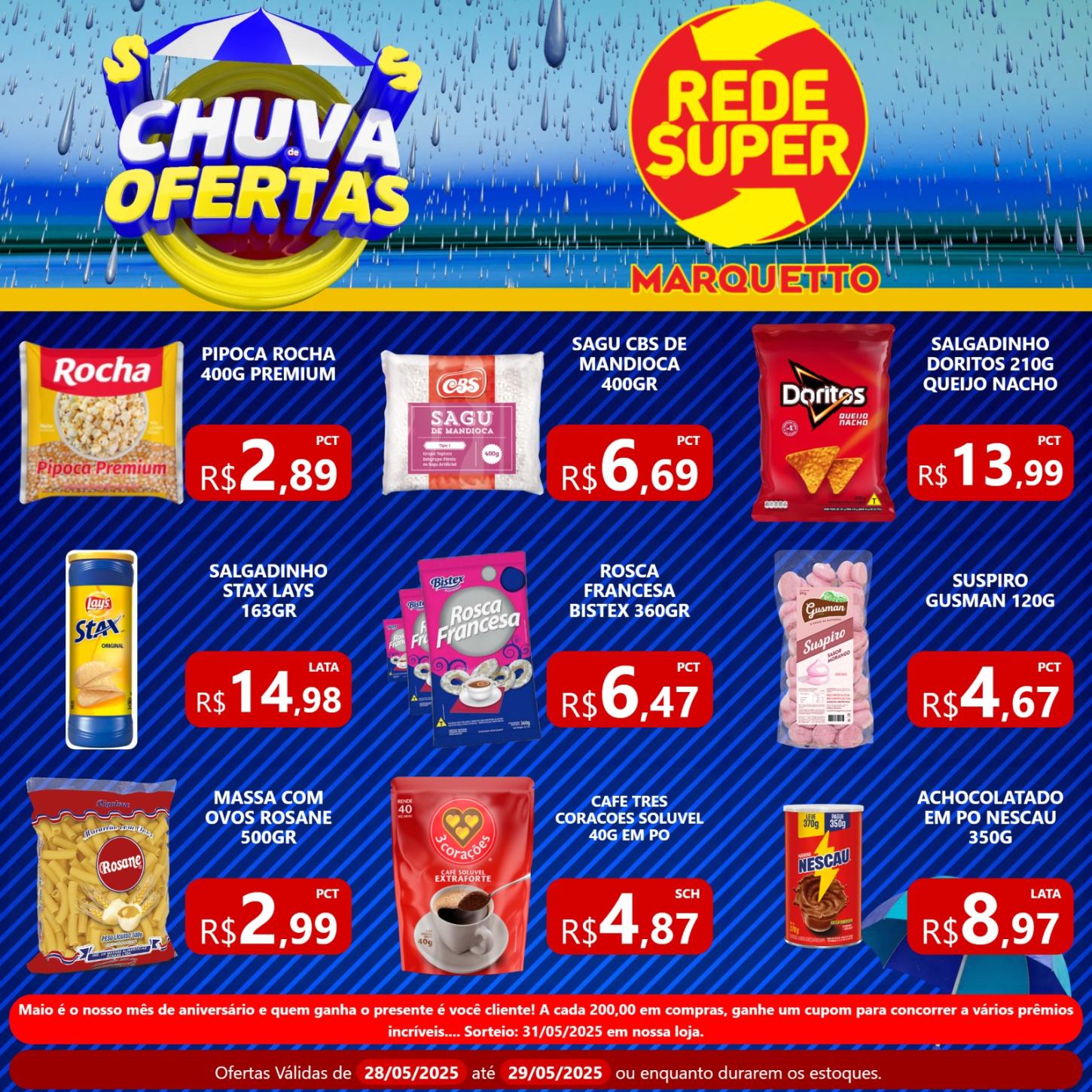 Tem promoção em todos os setores do Marquetto