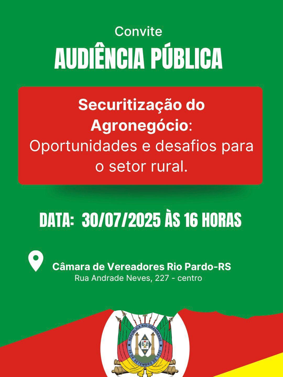 Comissão de Agricultura da Câmara de Rio Pardo promove audiência