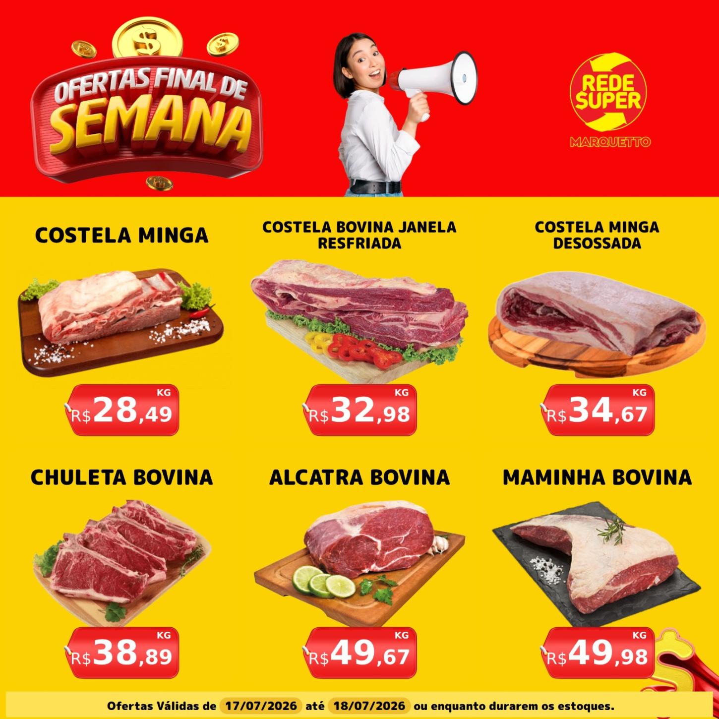Fim de semana com economia garantida no Marquetto Rede Super