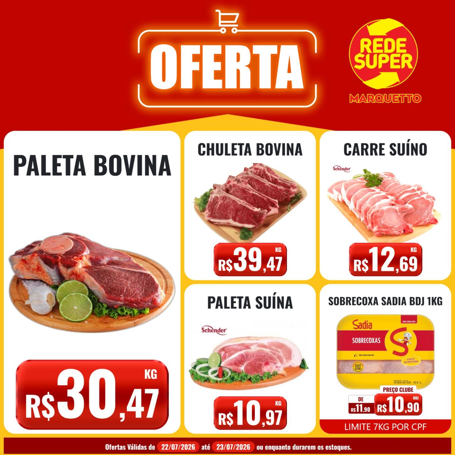 OFERTAS PARA QUARTA E QUINTA NO MARQUETTO