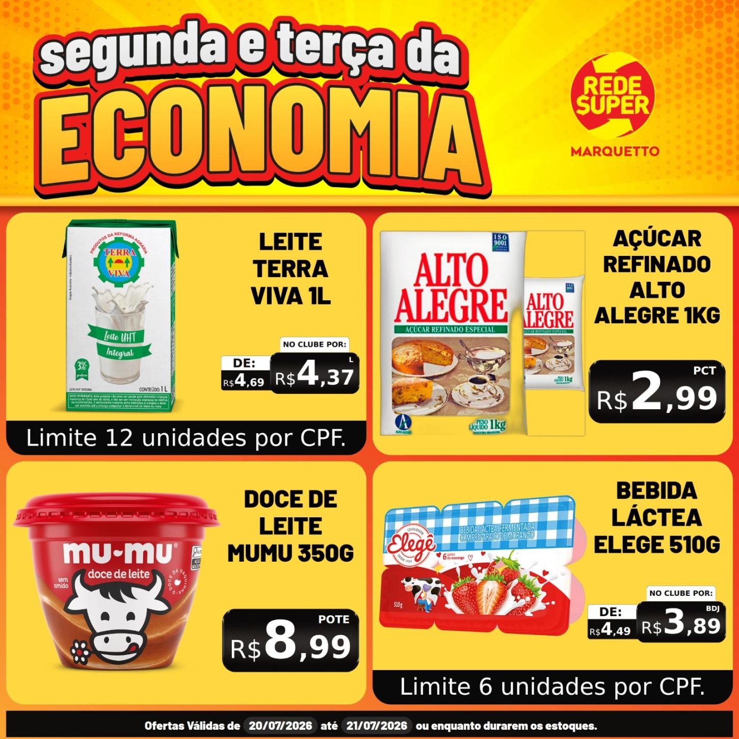 SEGUNDA e TERÇA no MARQUETTO