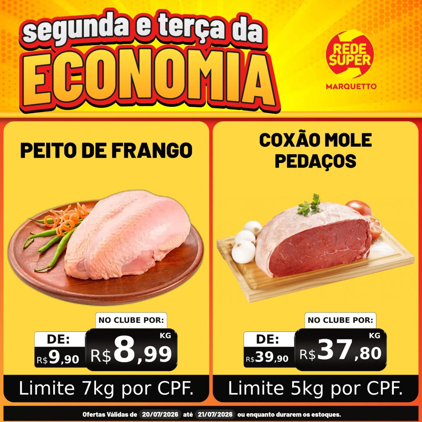 SEGUNDA e TERÇA no MARQUETTO