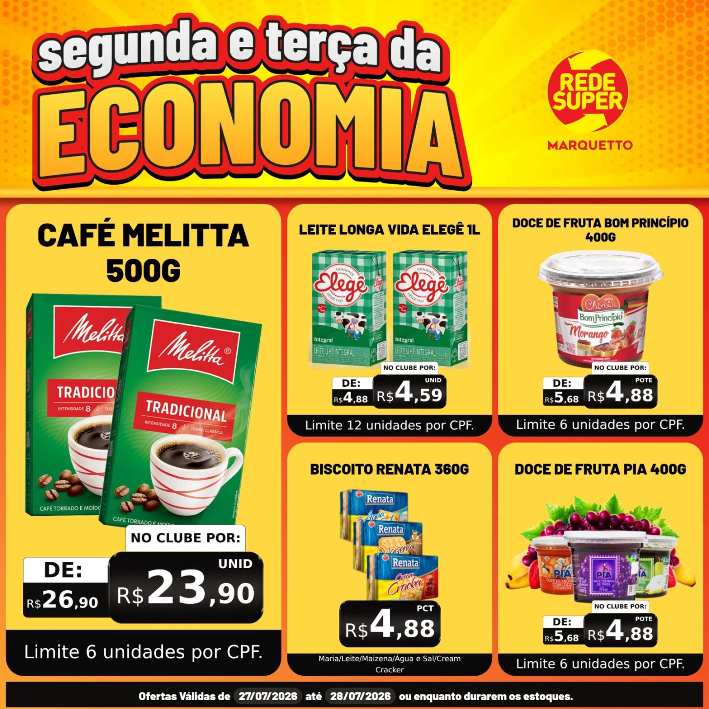 SEGUNDA E TERÇA NO MARQUETTO