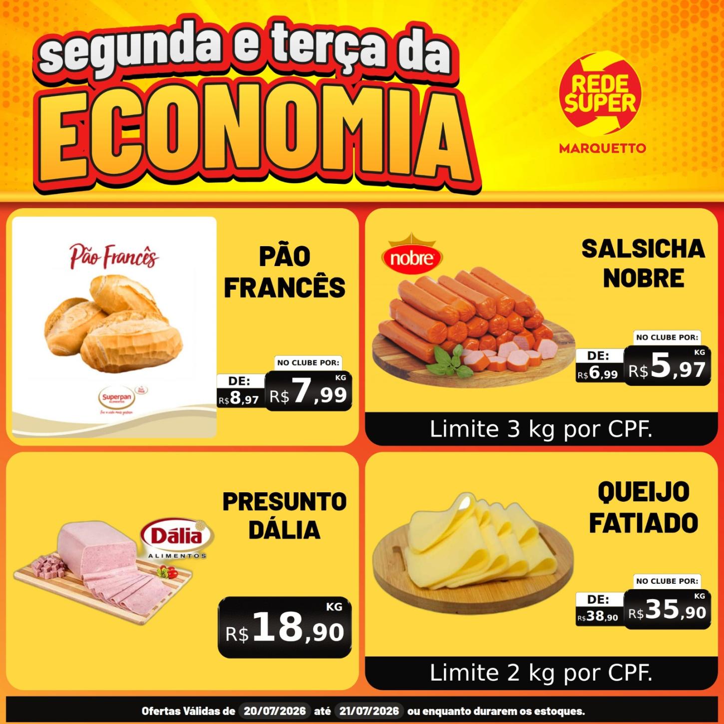 SEGUNDA e TERÇA no MARQUETTO