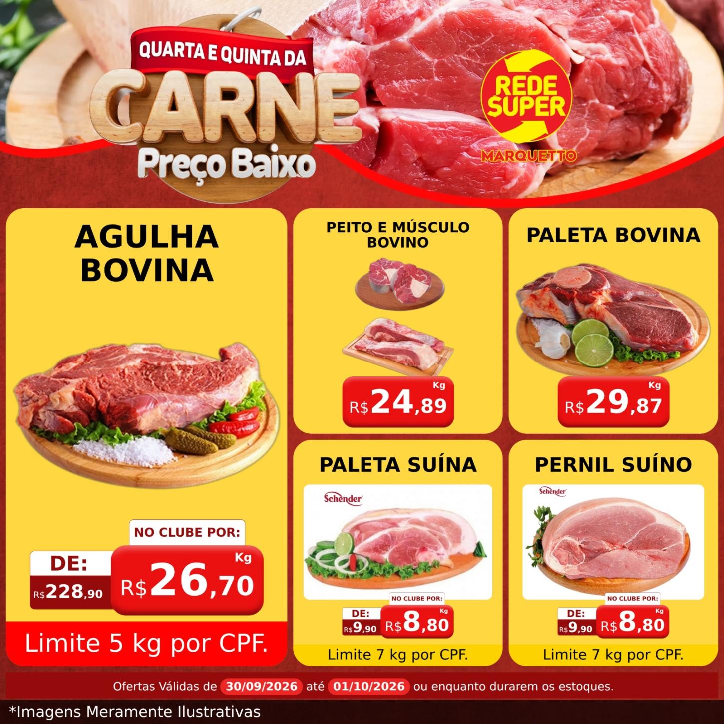 QUARTA E QUINTA É DIA DE ECONOMIZAR NO MARQUETTO REDE SUPER