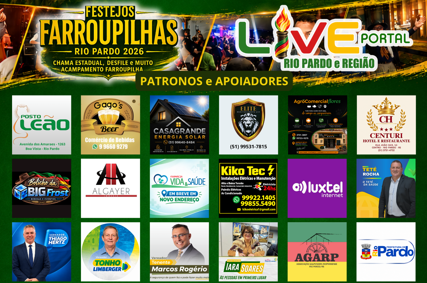 FESTEJOS FARROUPILHAS NO LIVE PORTAL