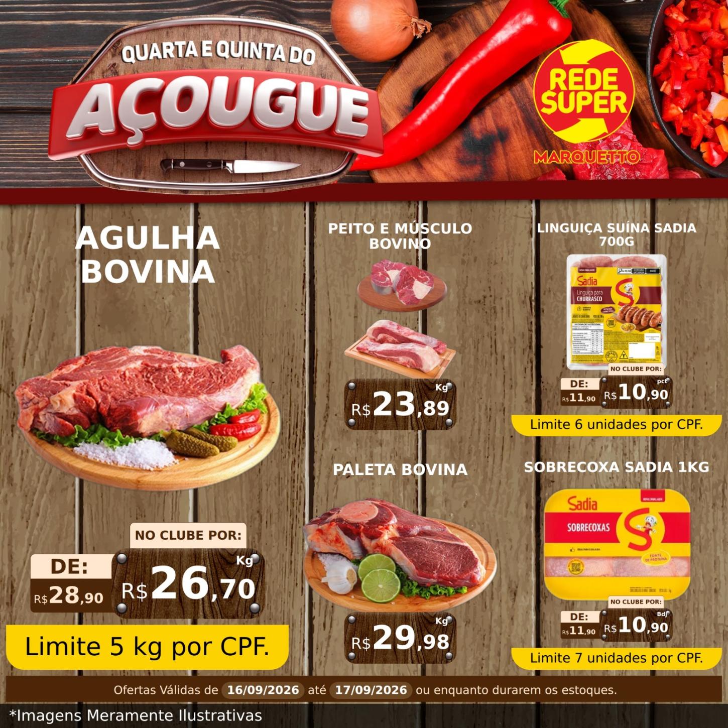 QUARTA E QUINTA TAMBÉM COM OFERTAS NO AÇOUGUE DO MARQUETTO