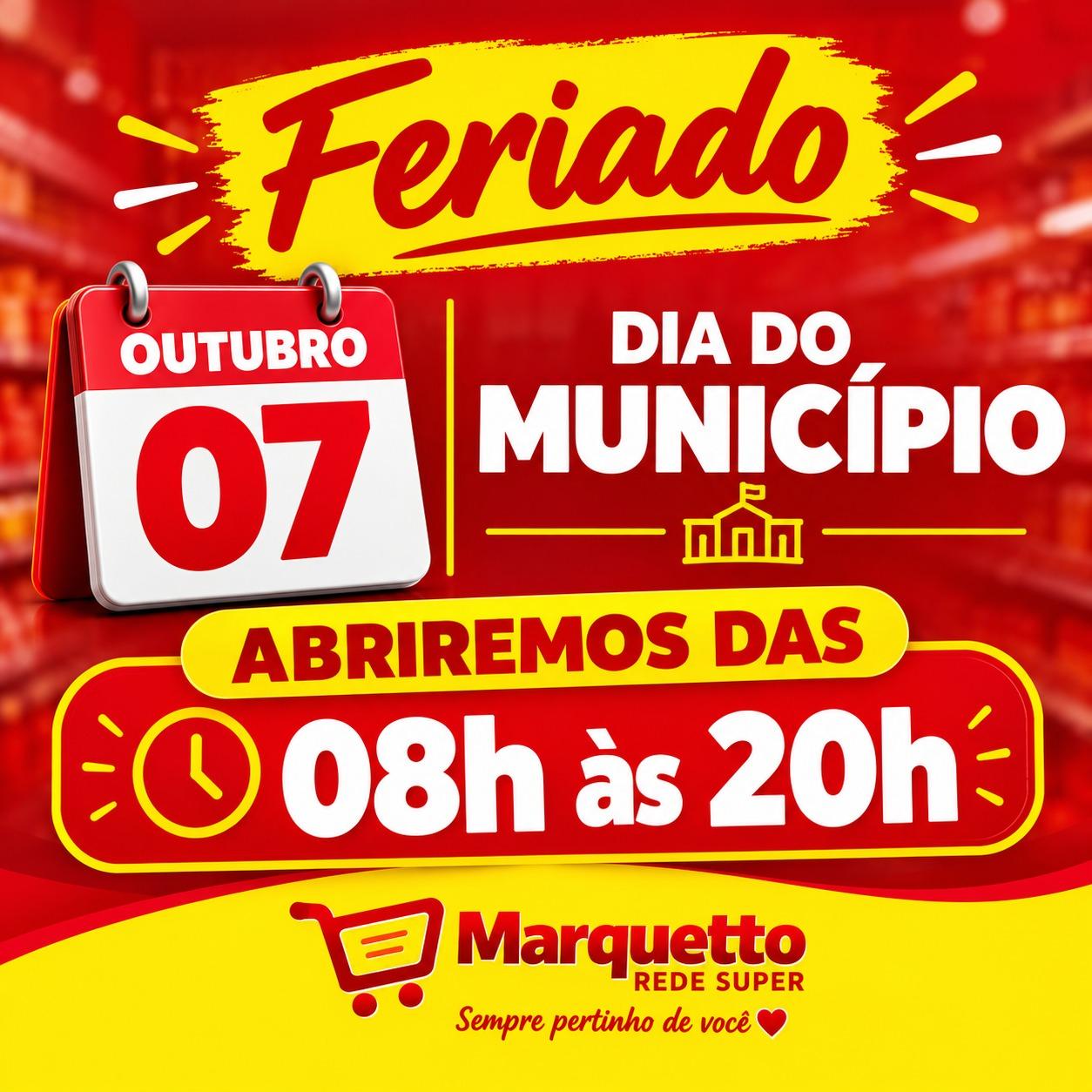 07/10 – Feriado (Dia do Município)