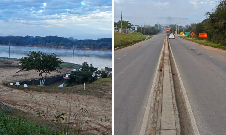 Contraste entre frio e água do rio cria espetáculo natural em Rio Pardo