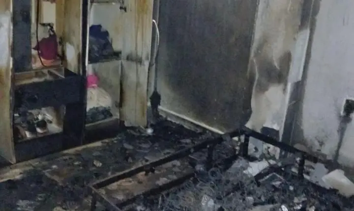Entre fumaça, cinzas e perdas: veja como ficou o apartamento atingido pelo incêndio