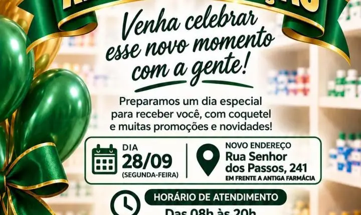 Farmácia Vida e Saúde amplia espaço e muda de endereço