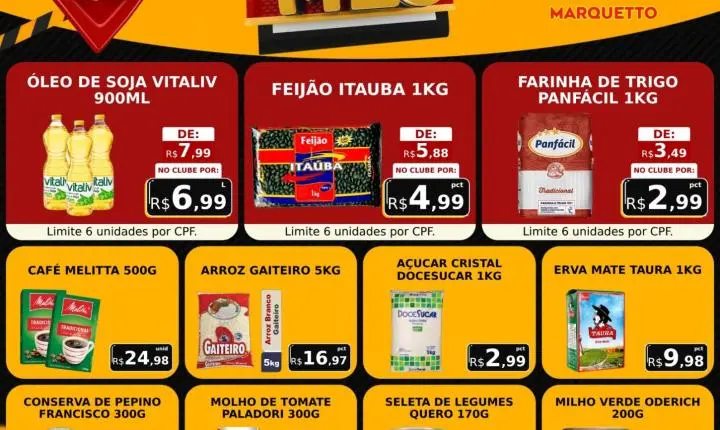 Fecha mês com ofertas impredíveis no Marquetto
