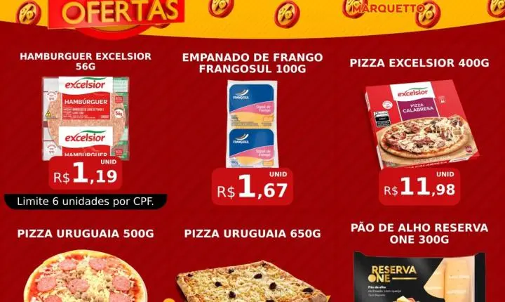 Fim de semana de ofertas é no Marquetto Rede Super