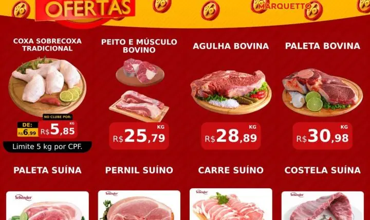 Fim de semana de ofertas é no Marquetto Rede Super