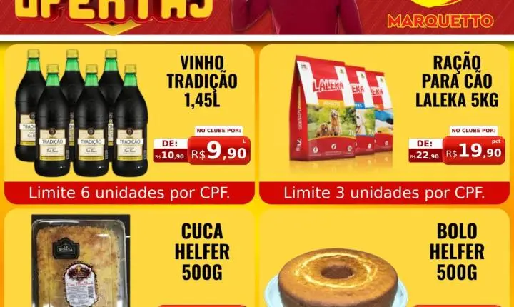 Hortifrúti fresquinho, carnes selecionadas e muito mais no Marquetto