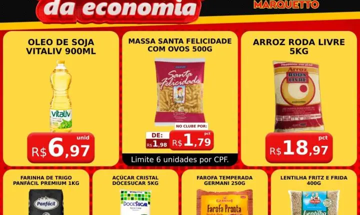 No Marquetto tem carnes selecionadas, delícias da padaria e ofertas em todos os setores