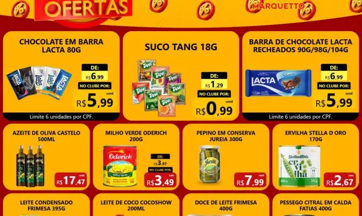 O fim de semana chega com ofertas imperdíveis no Marquetto