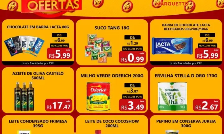 O fim de semana chega com ofertas imperdíveis no Marquetto