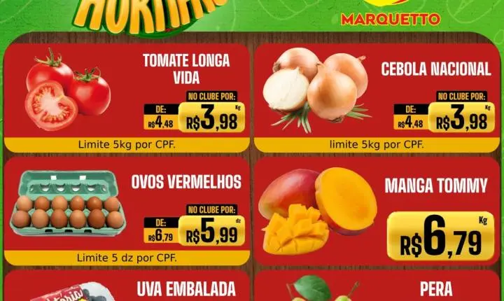 Ofertas incríveis no Marquetto Rede Super