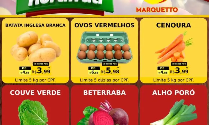 Quarta e quinta com muitas ofertas no Marquetto