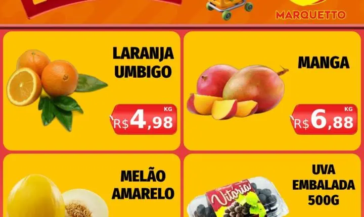 São muitos produtos com preço baixo no Marquetto Rede Super